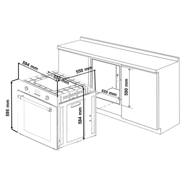 Horno a Gas 60 cm AirOn - Imagen 2
