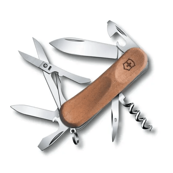 NAVAJA DE BOLSILLO MEDIANA CON ELEGANTES CACHAS DE MADERA EVOLUTION WOOD 12 FUNCIONES 2.3901.63
