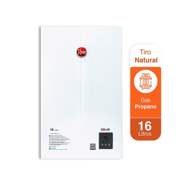 RHEEM CALENTADOR 16 LITROS TIRO NATURAL - Imagen 2