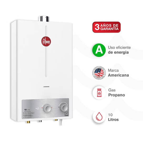 RHEEM CALENTADOR 12 LITROS TIRO FORZADO - Imagen 3