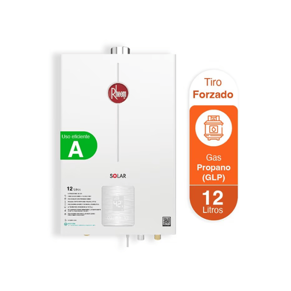 RHEEM CALENTADOR 12 LITROS TIRO FORZADO DIGITAL - Imagen 2