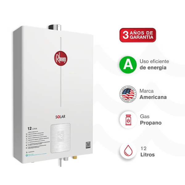 RHEEM CALENTADOR 12 LITROS TIRO FORZADO DIGITAL - Imagen 3