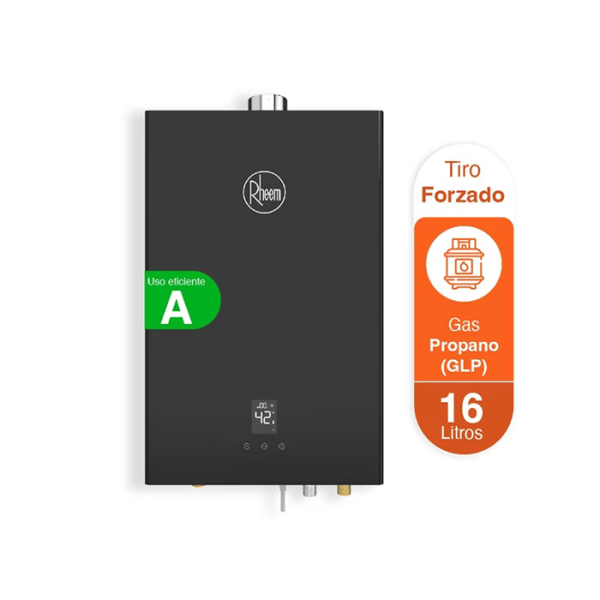 RHEEM CALENTADOR 16 LITROS TIRO FORZADO DIGITAL WIFI - Imagen 2